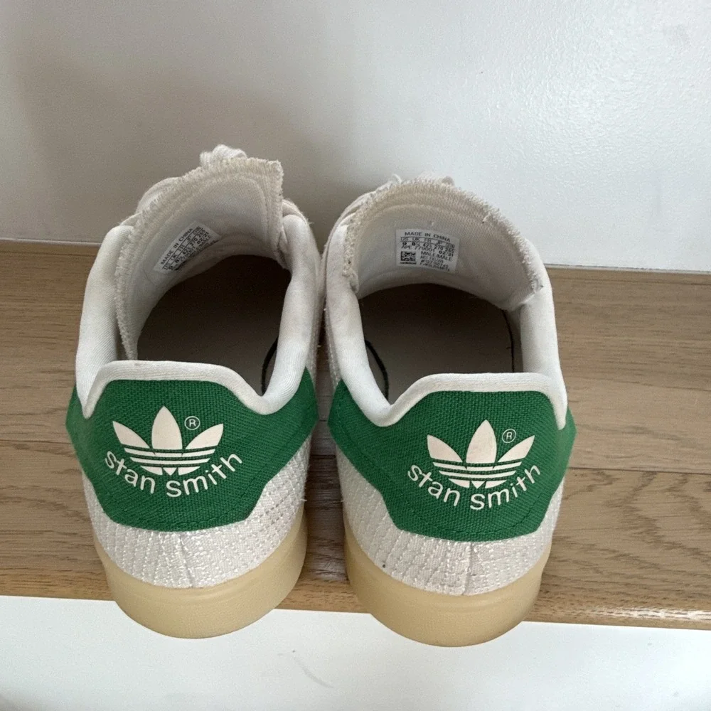 adidas Stan Smith Primeblue Cloud White/Green Low Top Lace Up Sneakers US 9